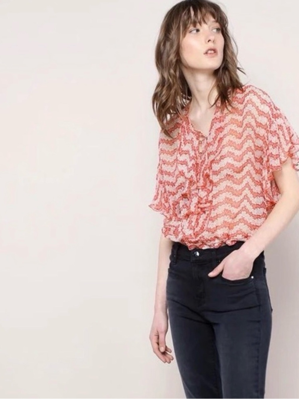 THE KOOPLES Jasmine Print Silk Top